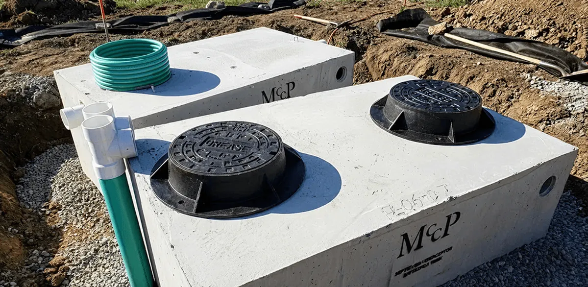 Grease trap installation unit set in place for drainage protection in Jackson, MS