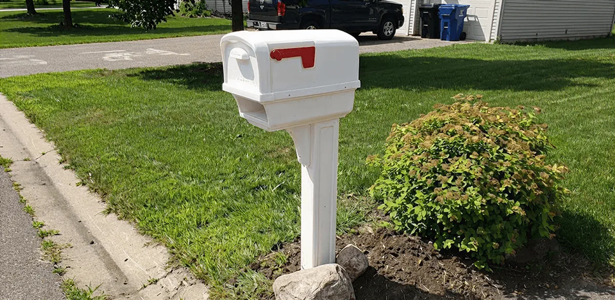 Mailbox installation for a residential curbside mailbox in Jackson, MS