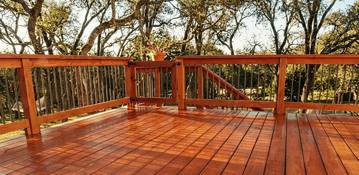Deck sealing results with a freshly sealed wood deck in Jackson, MS